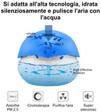 SSEU | Mini Purificatore d'Aria Sirenita "modello foglia" con luci LED per cromoterapia.